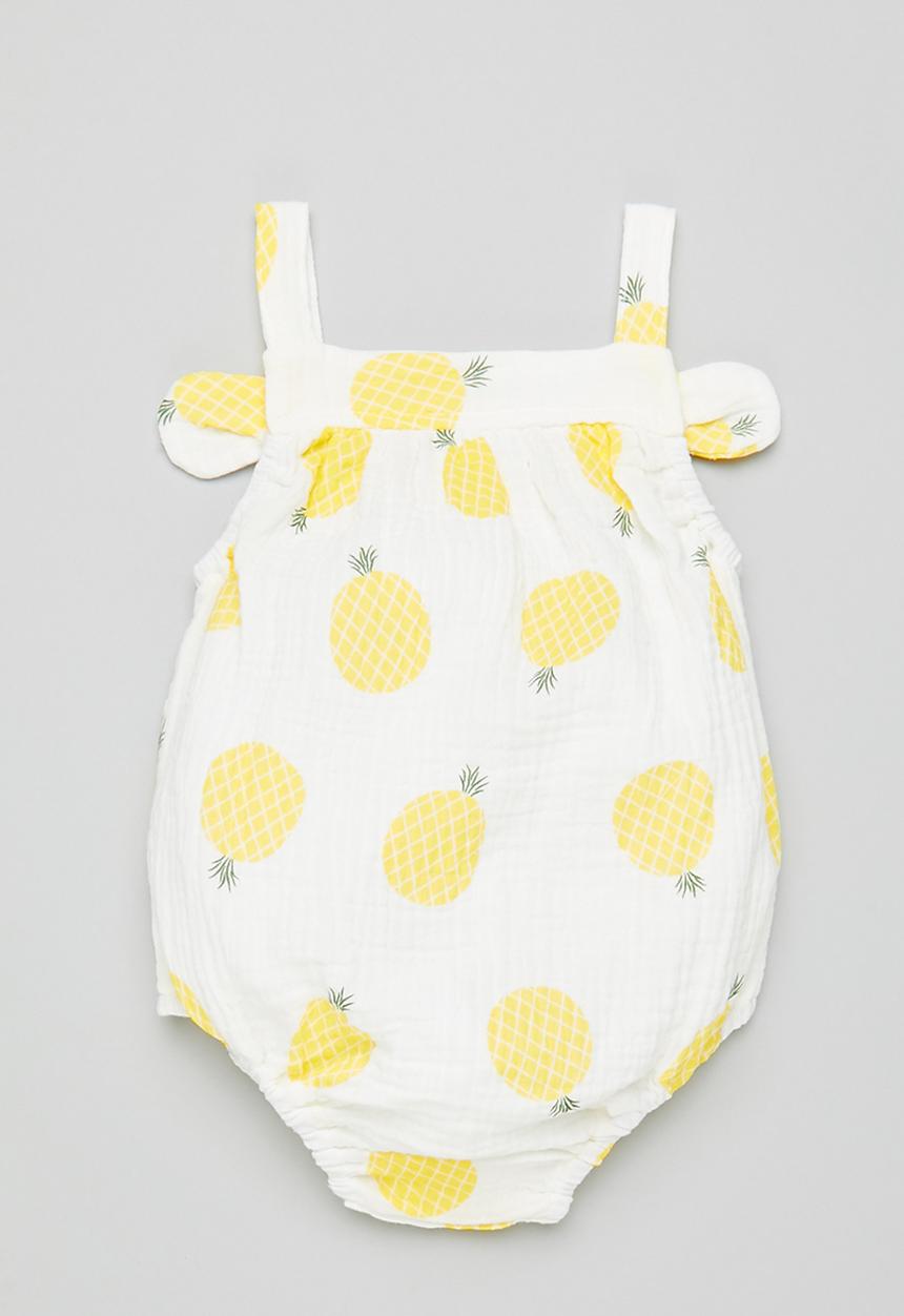 Pop Candy - Girls lemon romper - white & yellow