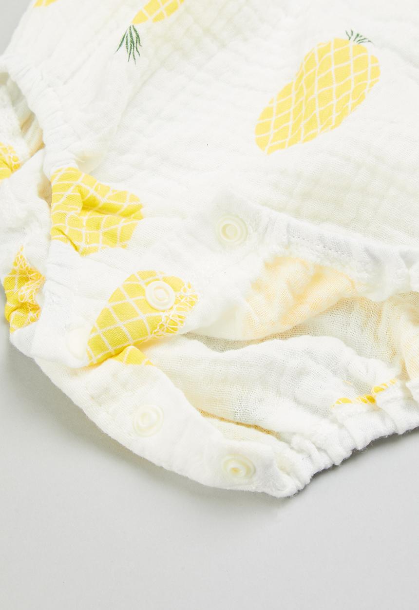 Pop Candy - Girls lemon romper - white & yellow