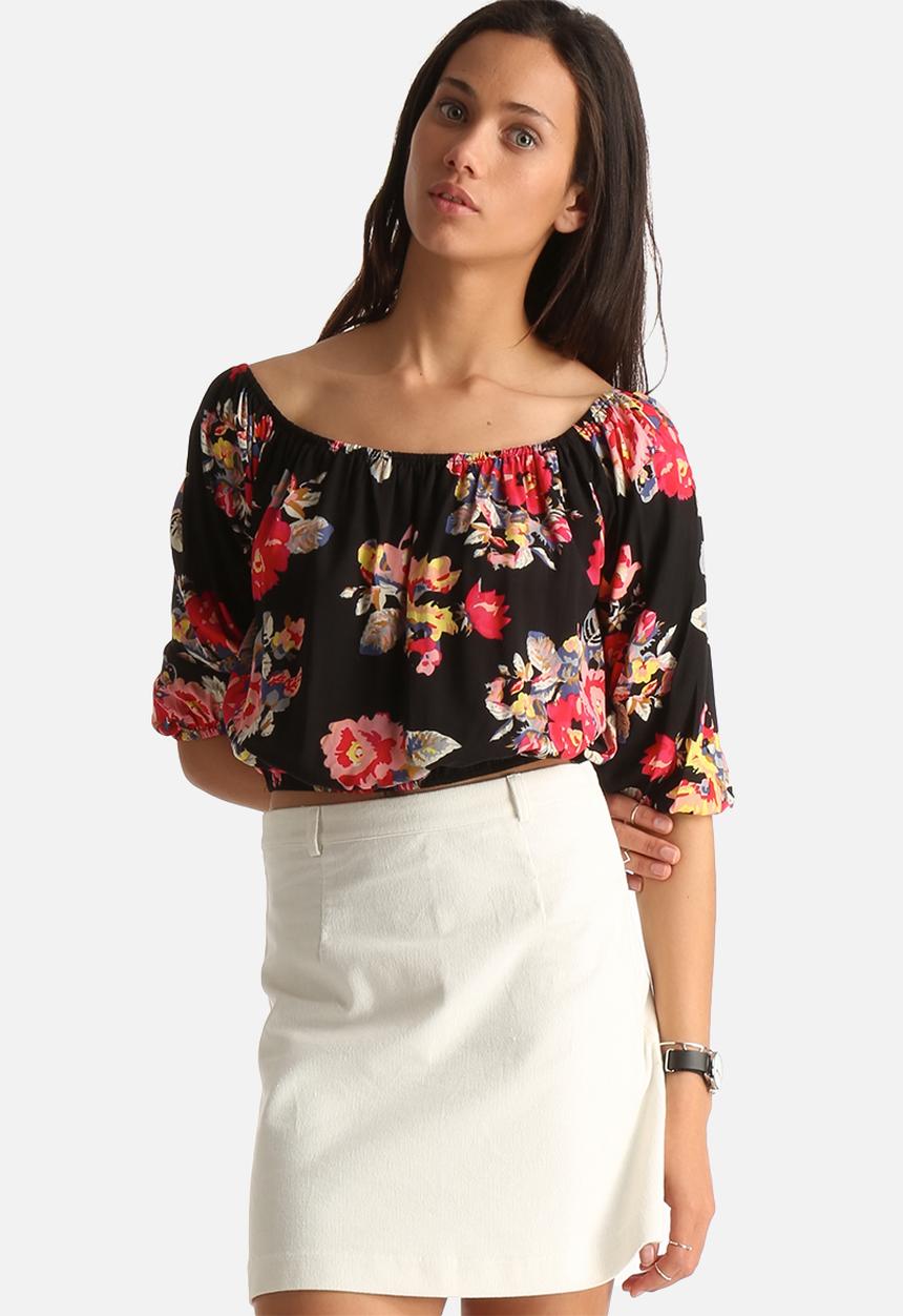 MINKPINK - Dark Blooms Off Shoulder Top