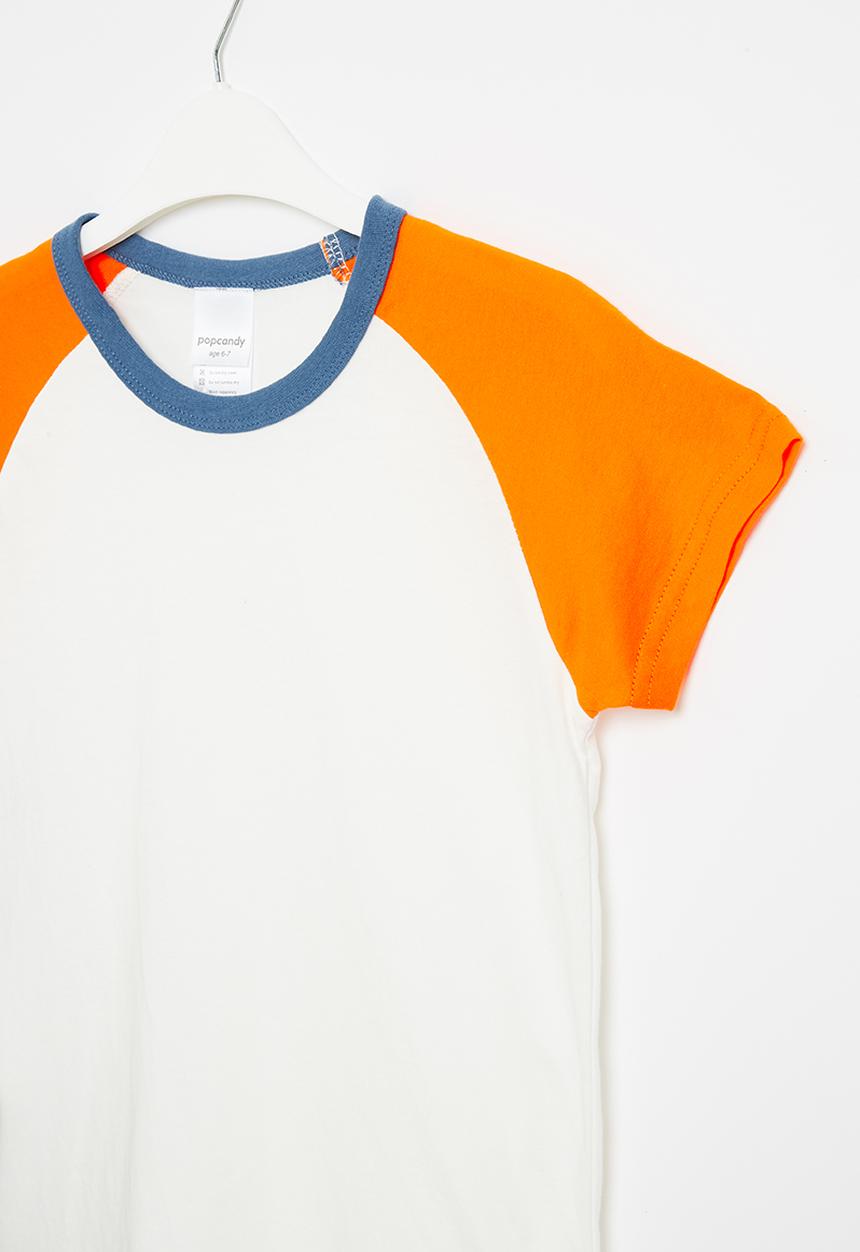 Pop Candy - Boys tee - white & orange