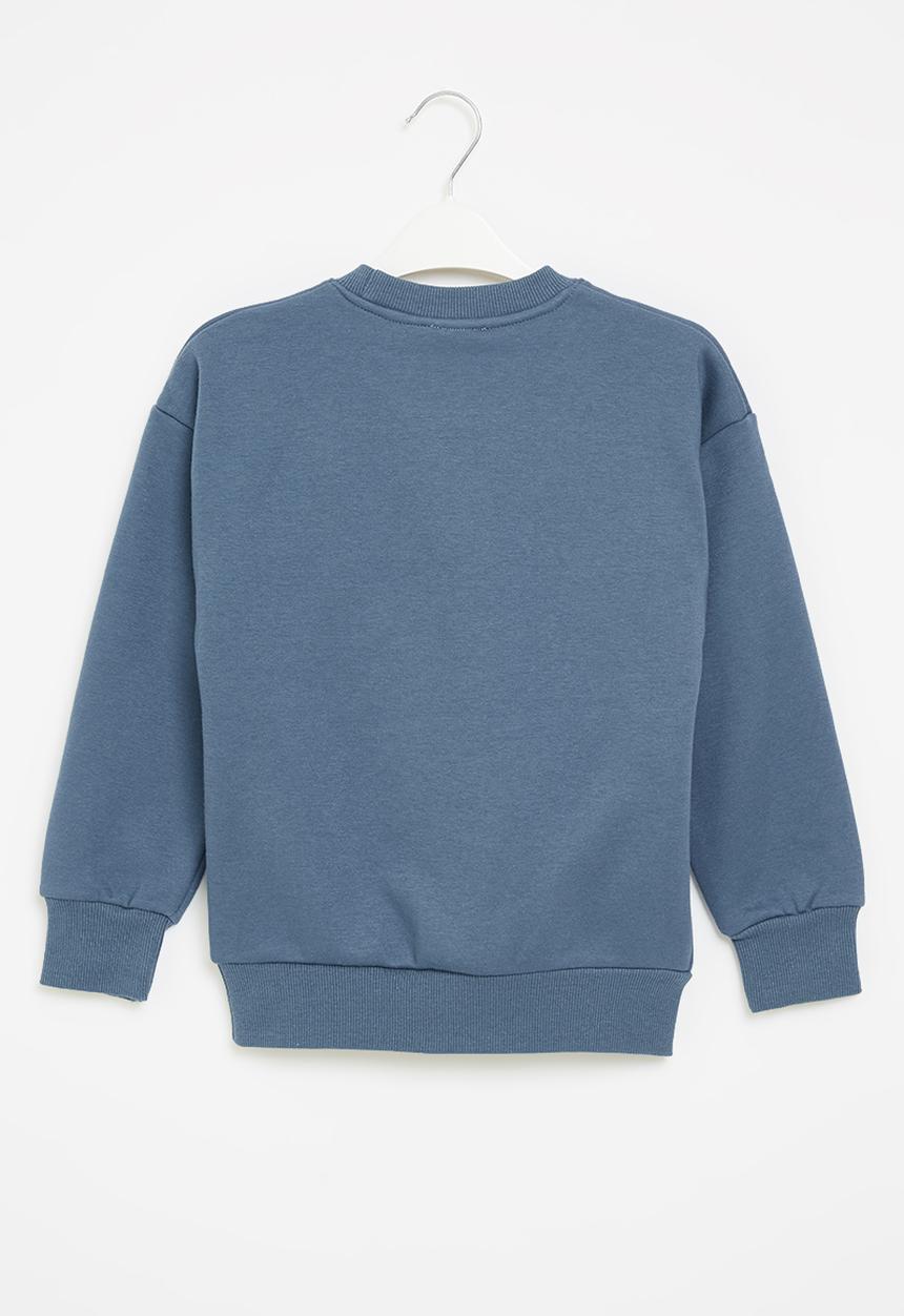 Pop Candy - Boys dino sweatshirt - blue & white