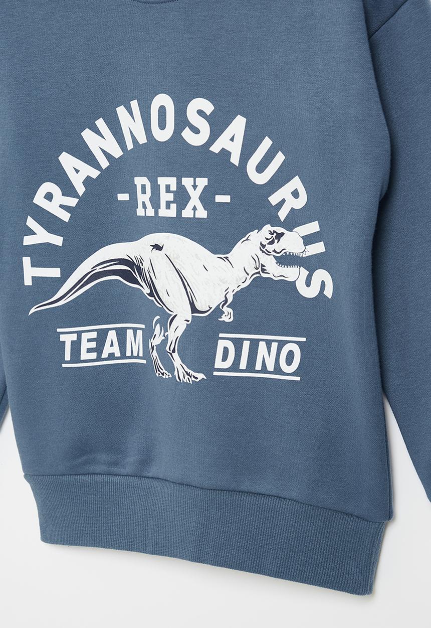 Pop Candy - Boys dino sweatshirt - blue & white