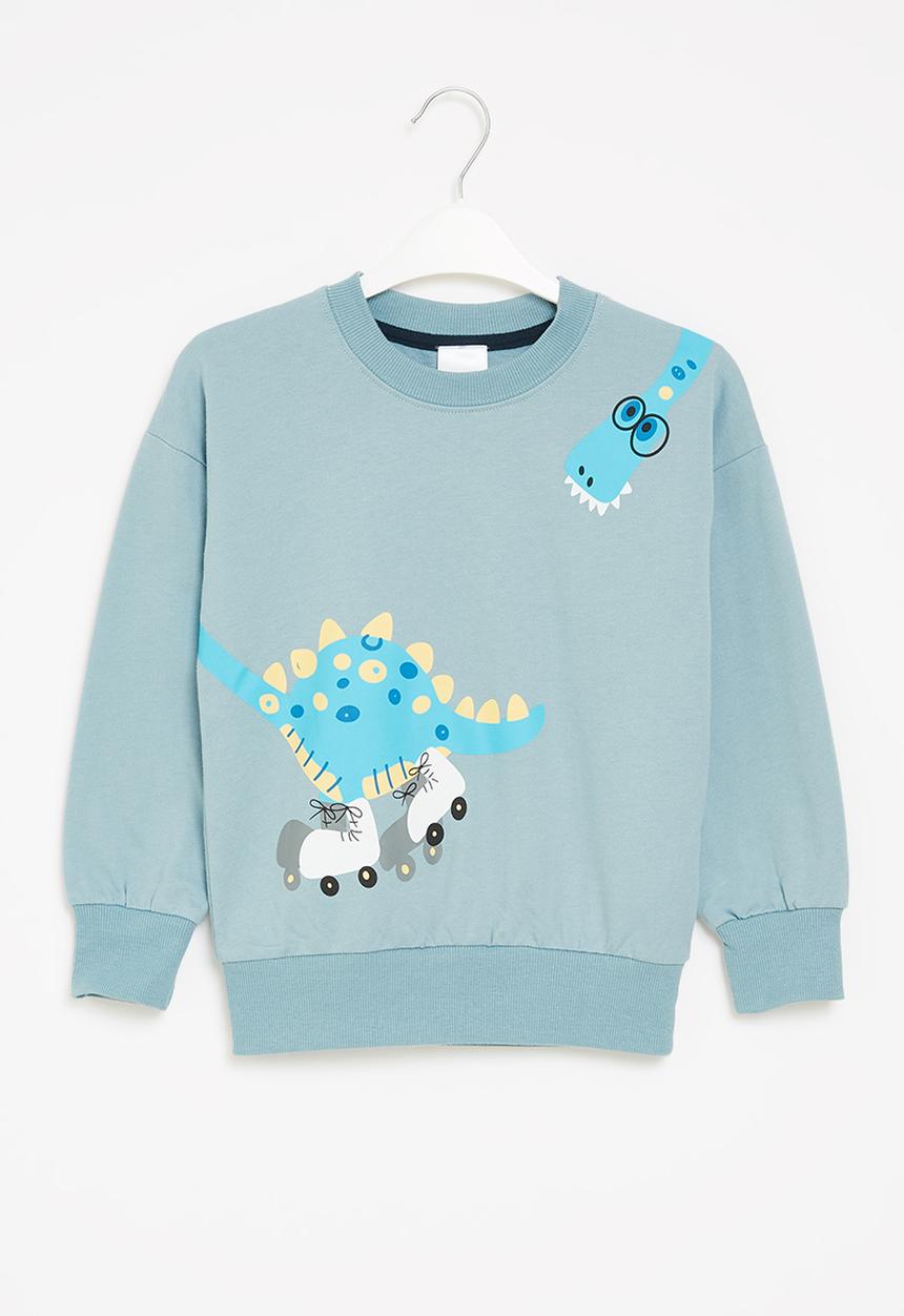 Pop Candy - Boys dino sweatshirt - baby blue