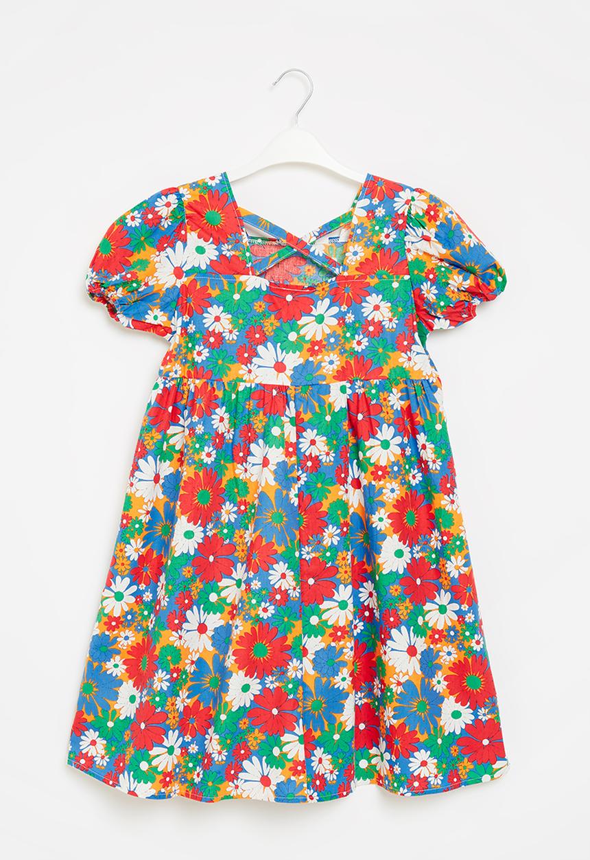 Pop Candy - Girls printed puff sleeve dress - multi