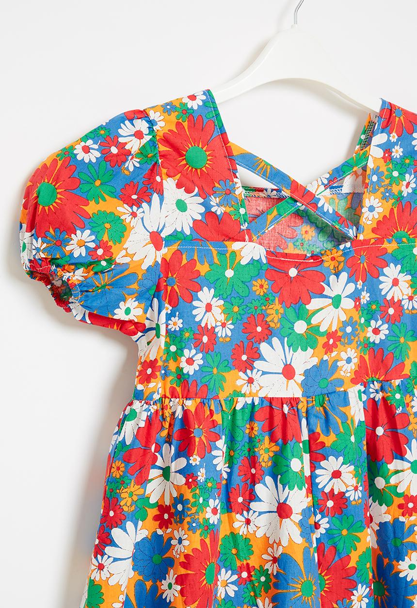 Pop Candy - Girls printed puff sleeve dress - multi