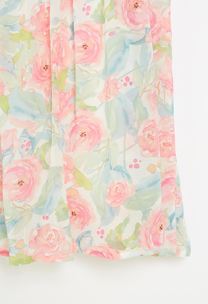Pop Candy - Girls printed puff sleeve dress - multi
