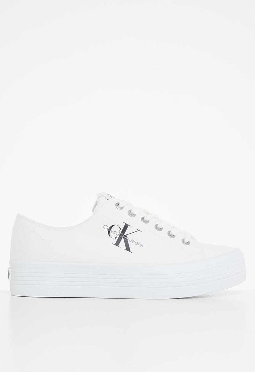 Calvin Klein - Vulcanized flatform laceup co - bright white