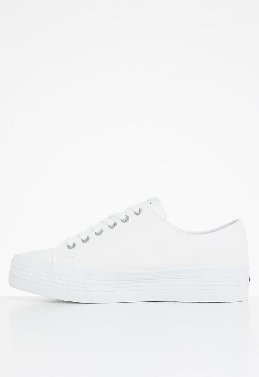 Calvin Klein - Vulcanized flatform laceup co - bright white
