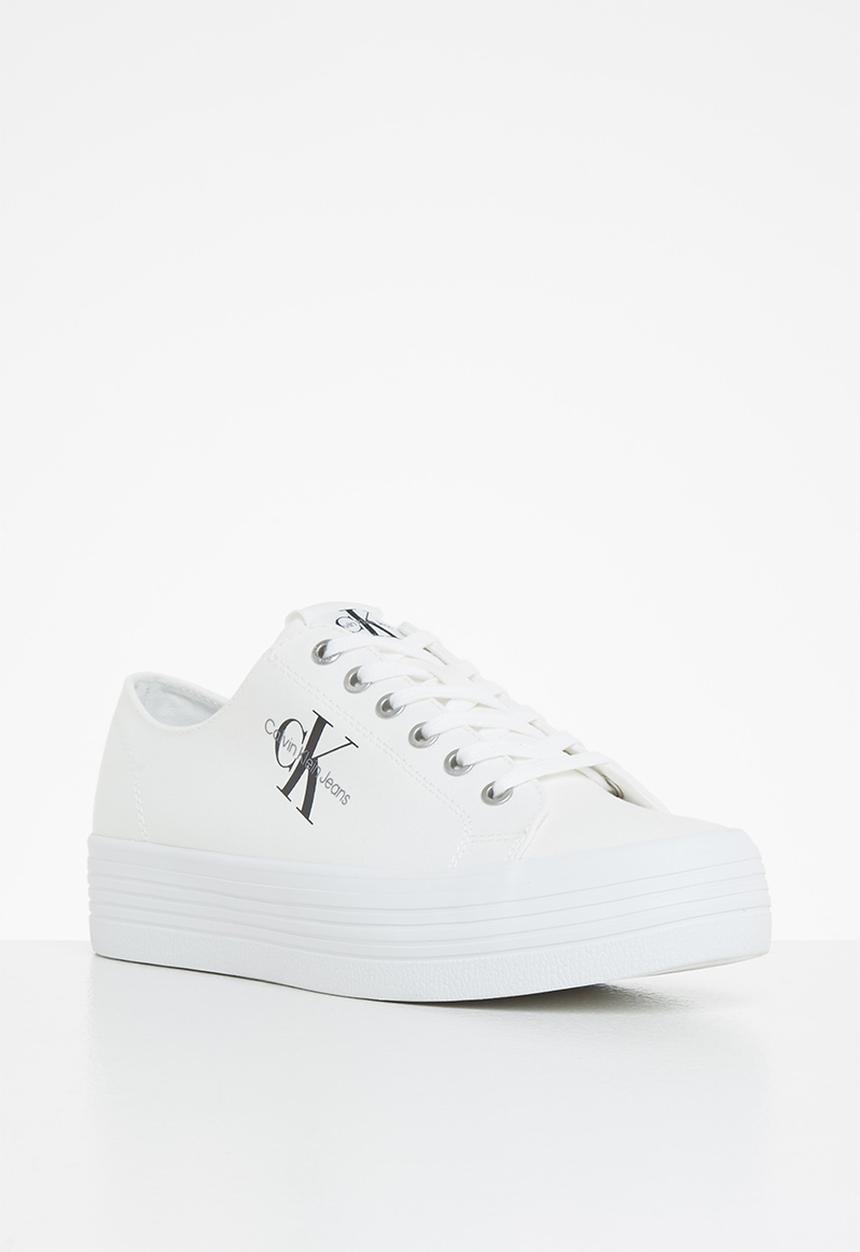 Calvin Klein - Vulcanized flatform laceup co - bright white