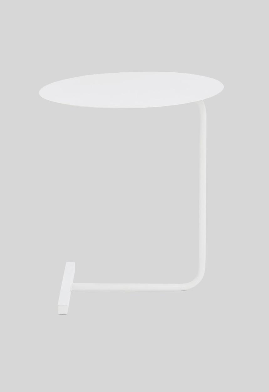 Sixth Floor - L shaped metal side table - white