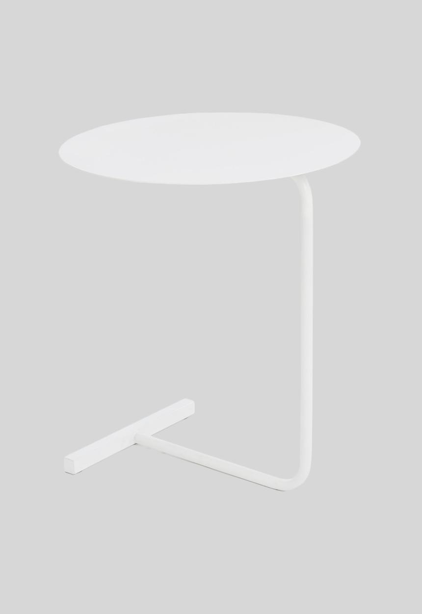 Sixth Floor - L shaped metal side table - white