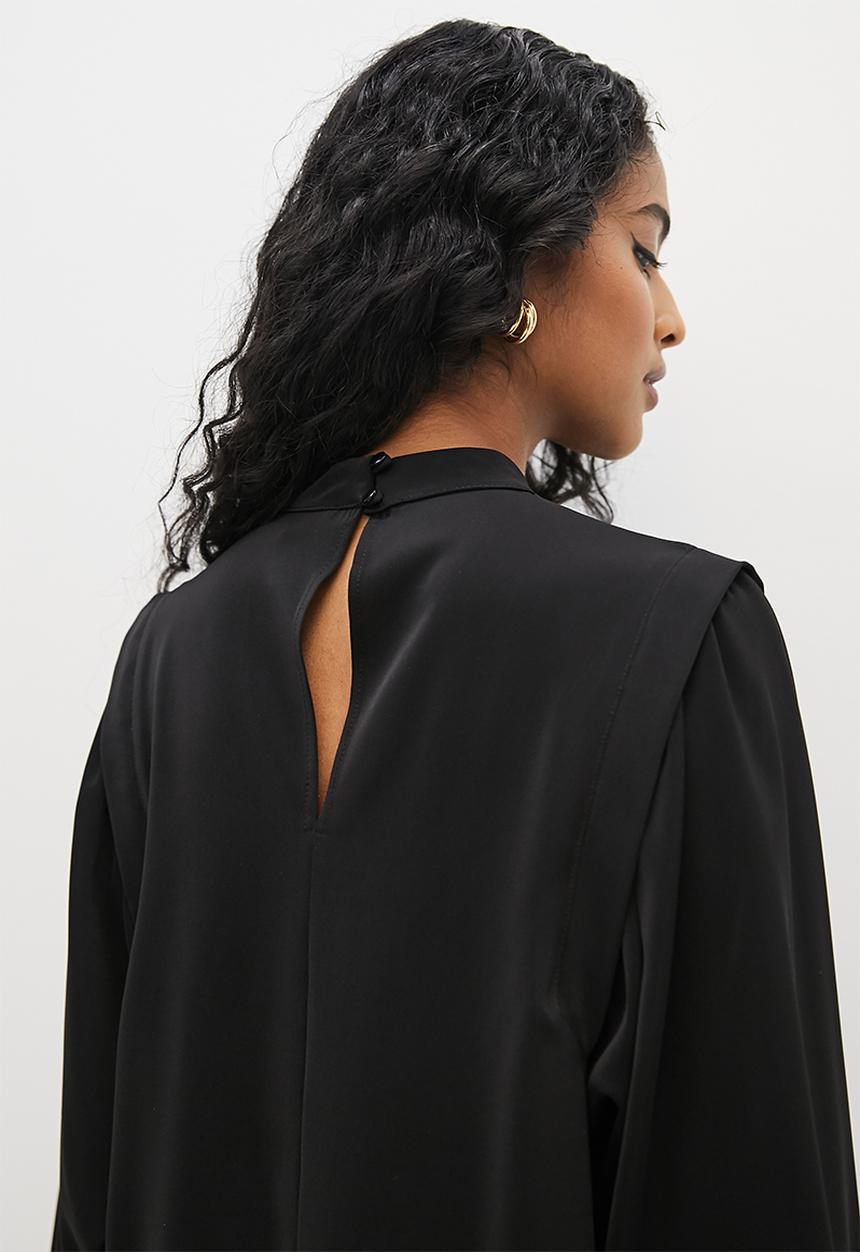 Superbalist - Shoulder pleat detail blouse - black