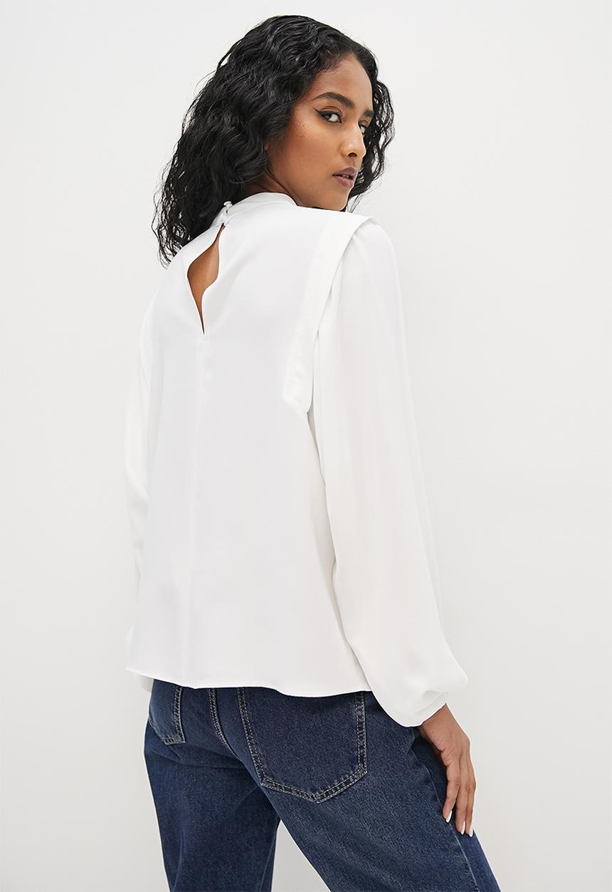 Superbalist - Shoulder pleat detail blouse - ivory