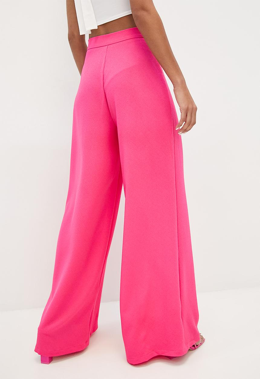 VELVET - Formal flat front palazzo pant - cerise