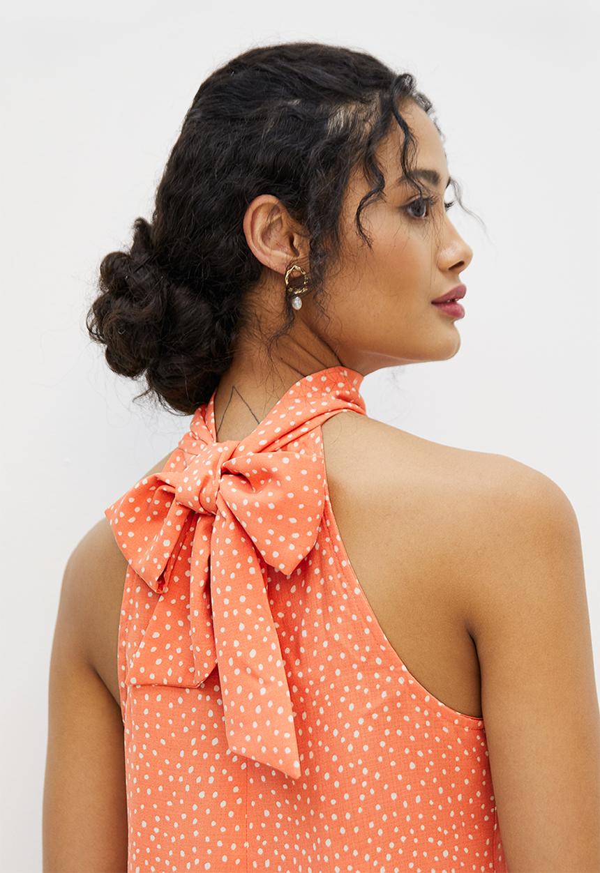 MILLA - Ggt halter blouse - canyon clay