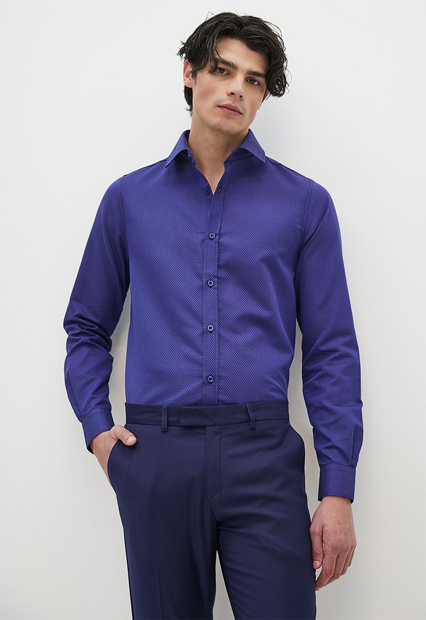 Superbalist - Slim fit aop shirt - navy