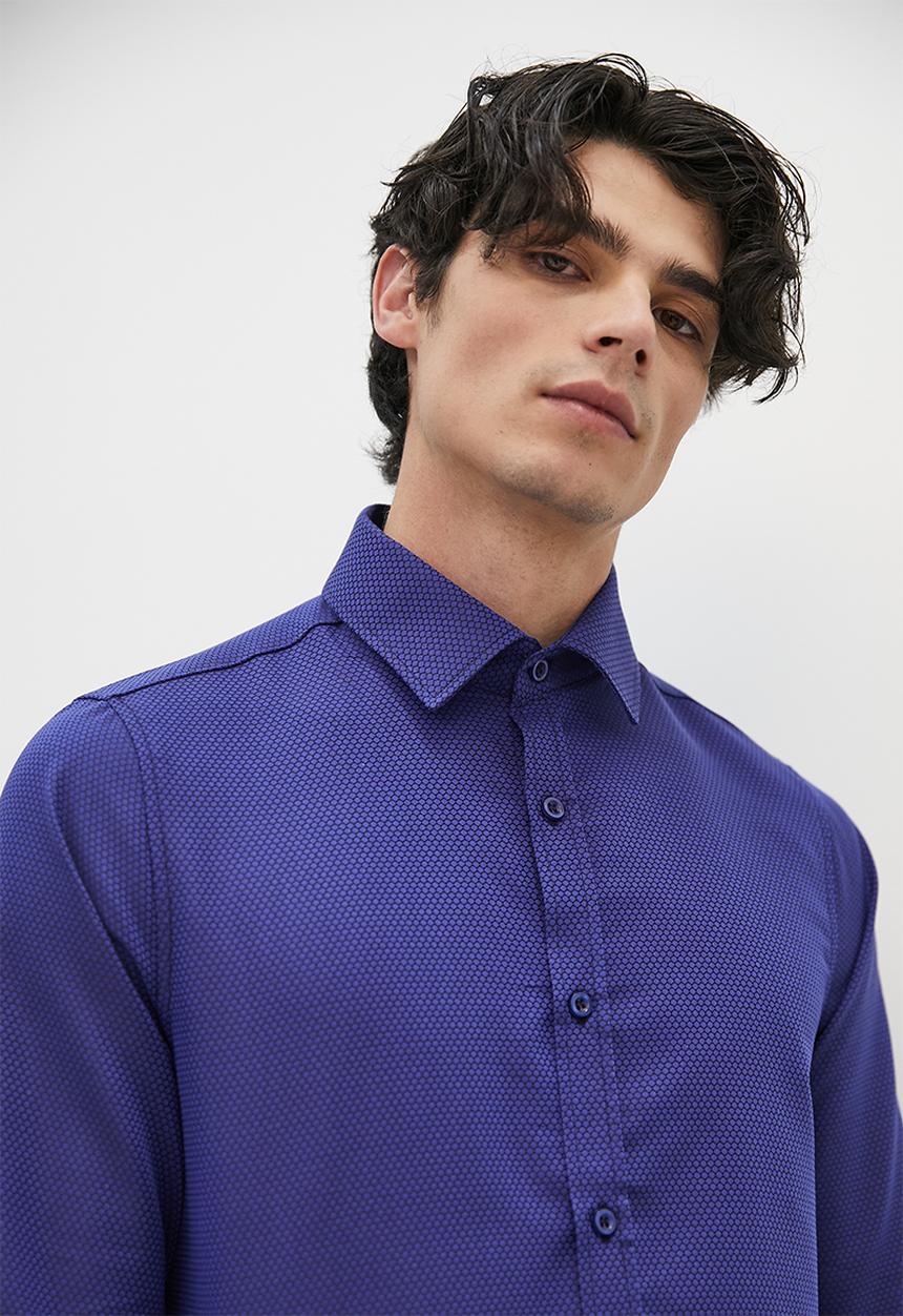 Superbalist - Slim fit aop shirt - navy