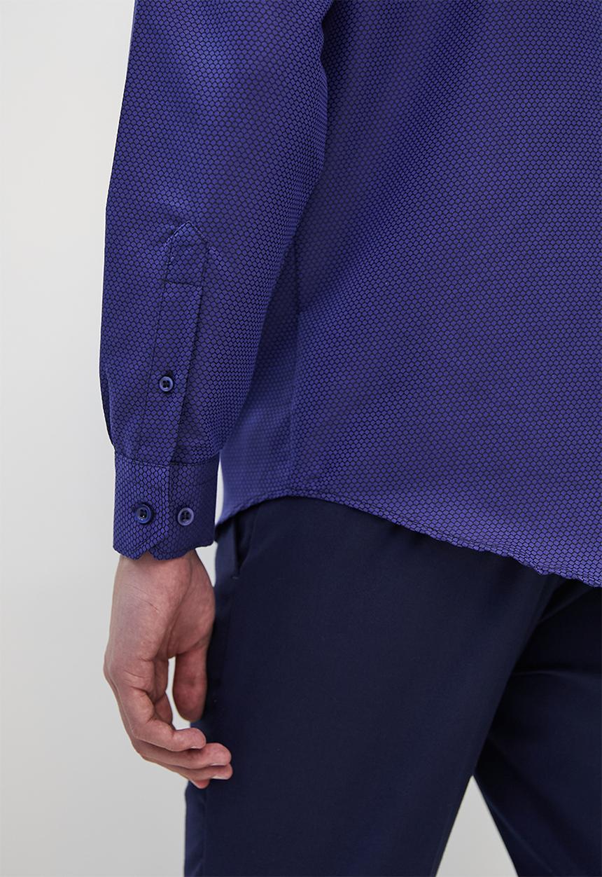 Superbalist - Slim fit aop shirt - navy