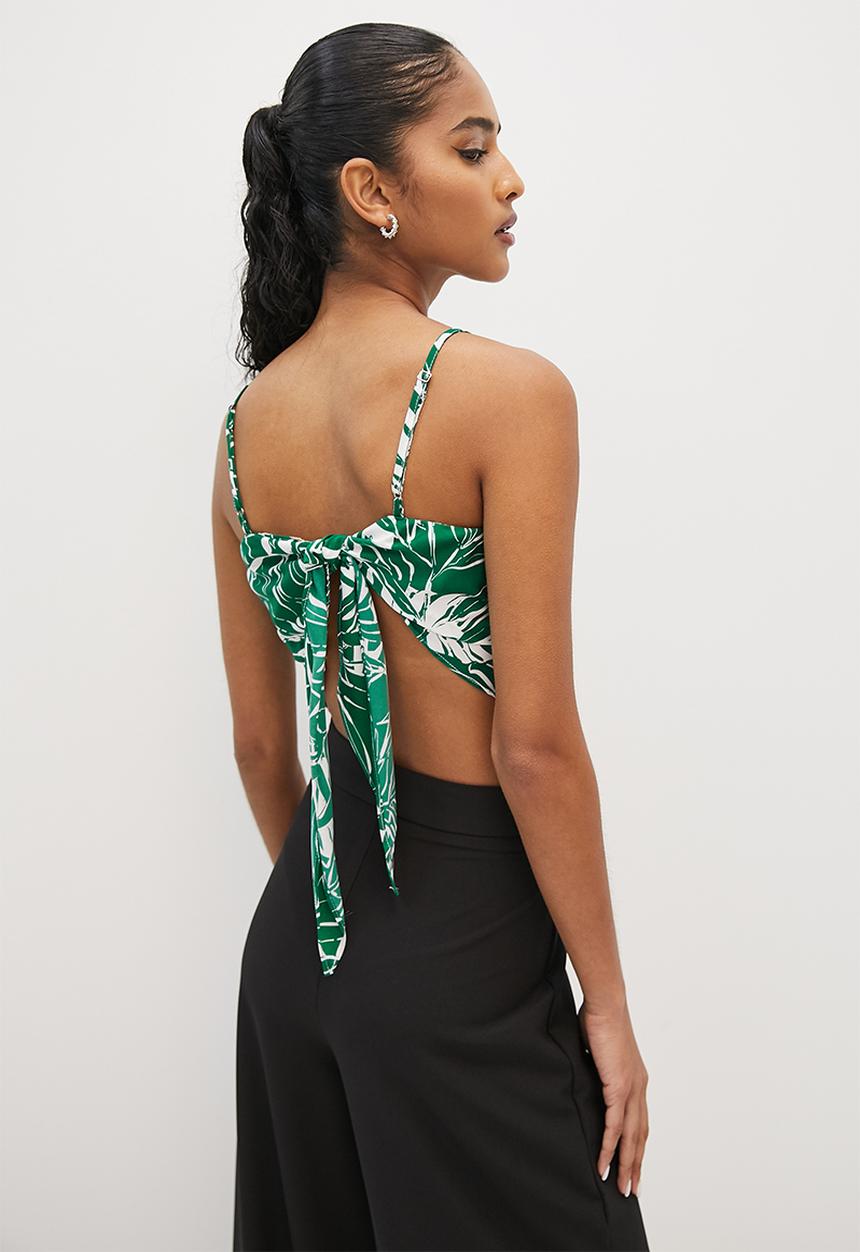 VELVET - Hanky top - green
