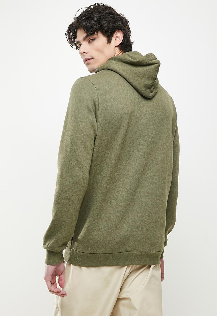 PUMA - Ess heather hoodie fl - forest night