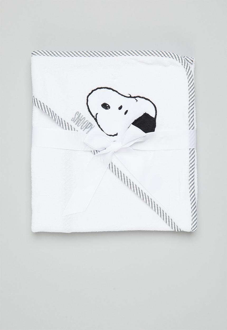 Character Group - Snoopy hooded towel - white & black