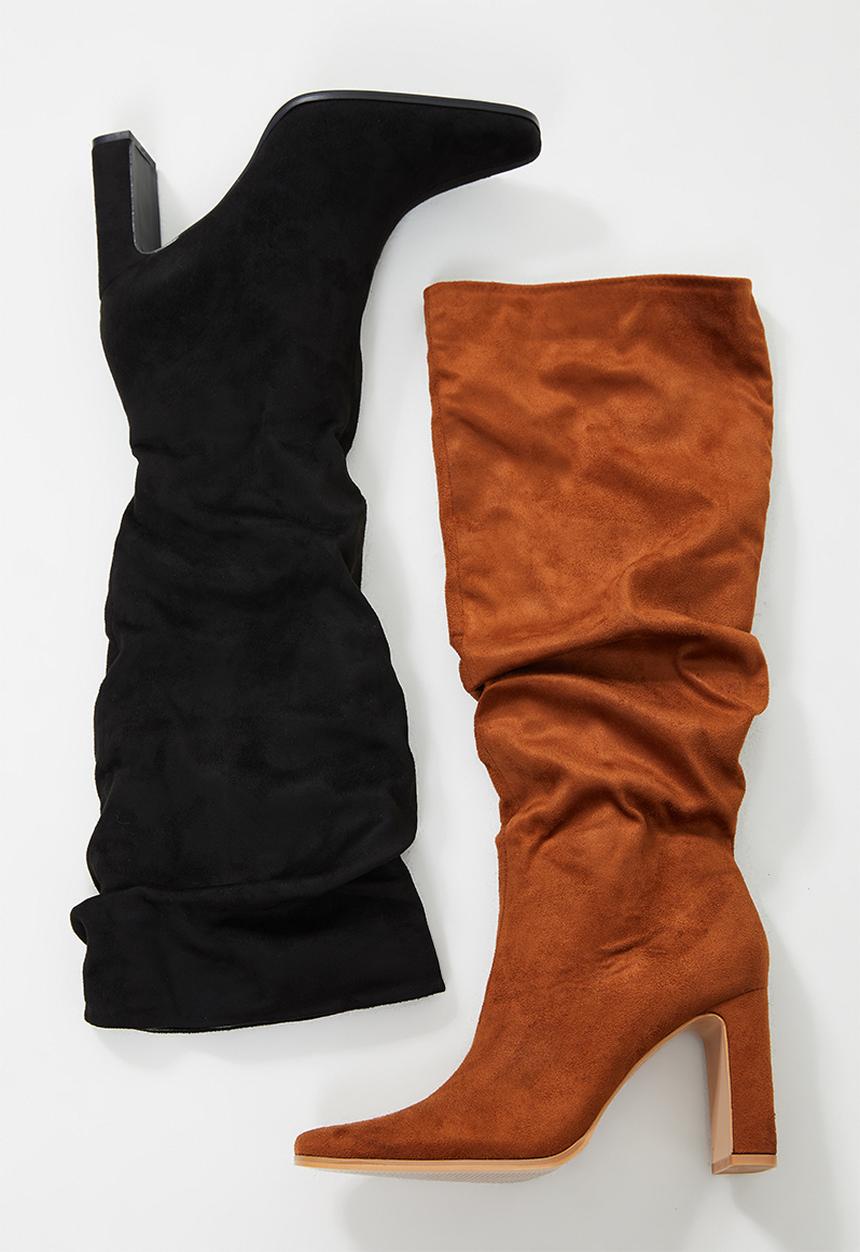 Z_Code_Z - Riley ruched knee high boot - black