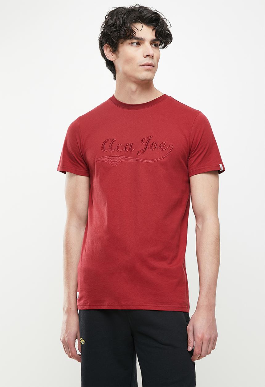 Aca Joe - Aca joe embroidery crew tee short sleeve - maroon