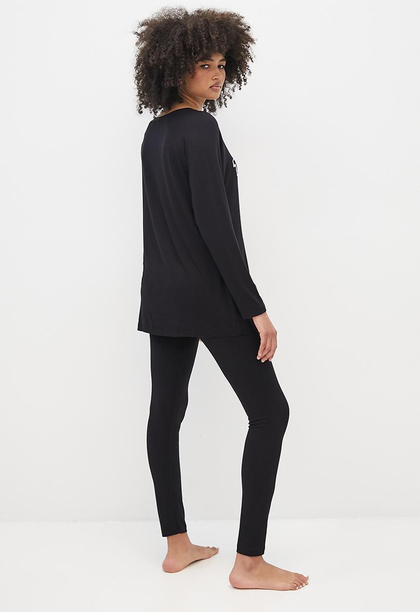 Blake - Tom and Jerry oversized crew & legging sleep set - black