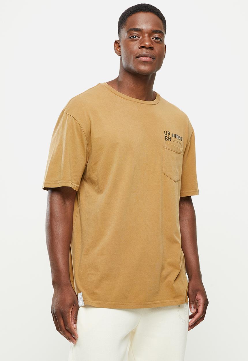 urban° - Urban pigment dyed pocket tee - brown