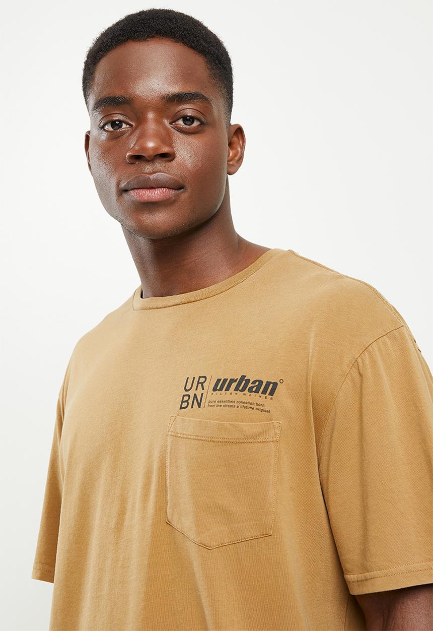 urban° - Urban pigment dyed pocket tee - brown