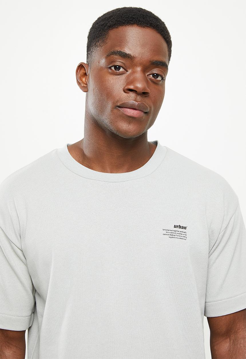 urban° - Urban oversized printed tee - grey