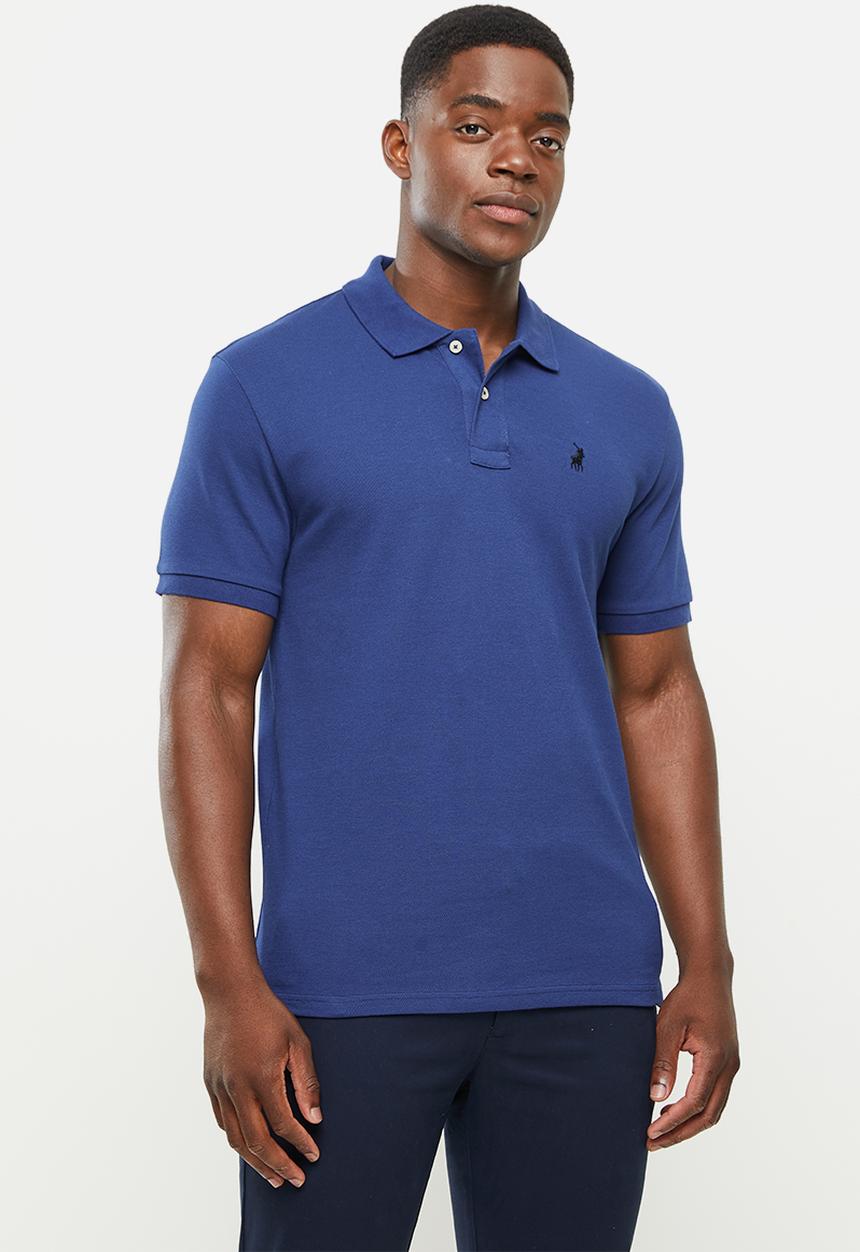 POLO - Mens stretch pique short sleeve golfer - dark blue