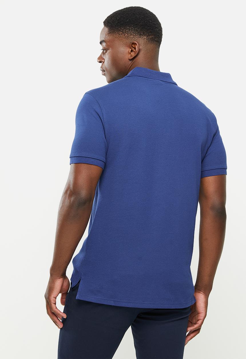 POLO - Mens stretch pique short sleeve golfer - dark blue