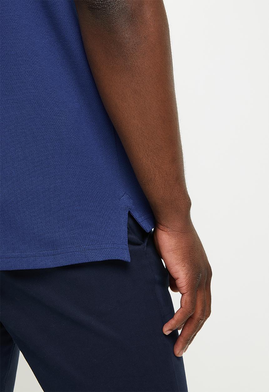 POLO - Mens stretch pique short sleeve golfer - dark blue