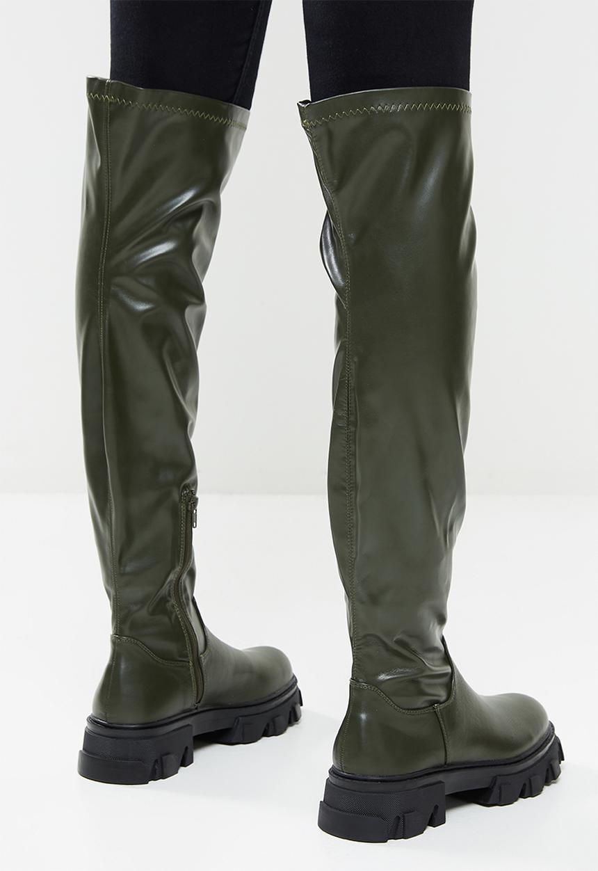 Z_Code_Z - Layla chunky over the knee boot - olive 