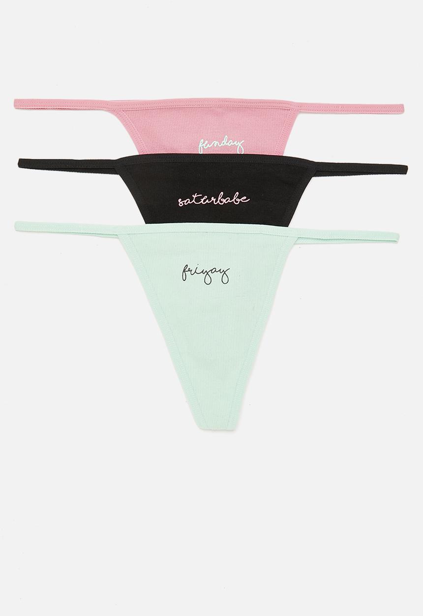 KANGOL - 3 Pack ribbed seamless t-string - multi 
