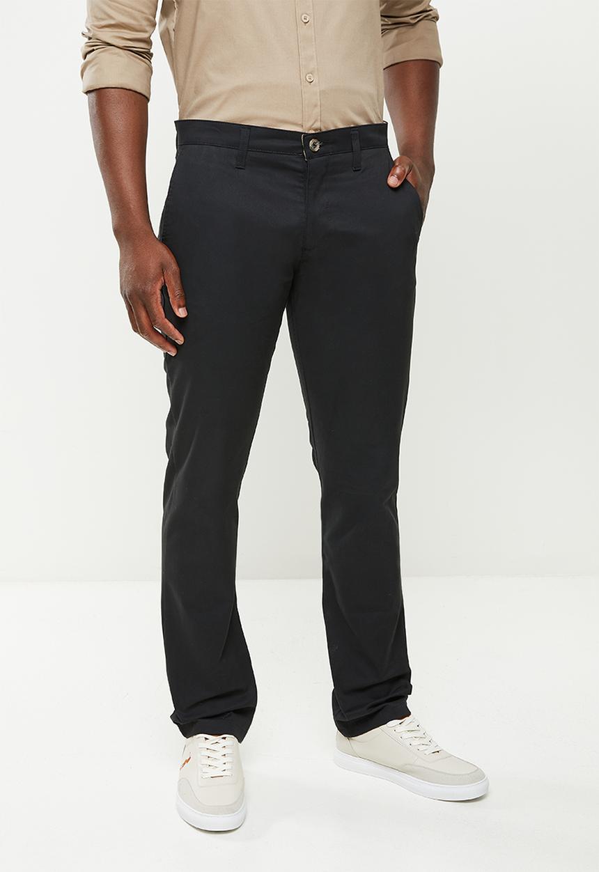 POLO - Mens milan straight leg chino - black