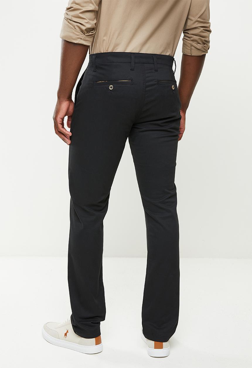 POLO - Mens milan straight leg chino - black