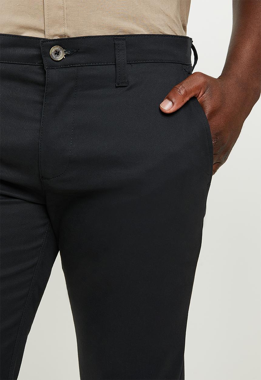 POLO - Mens milan straight leg chino - black
