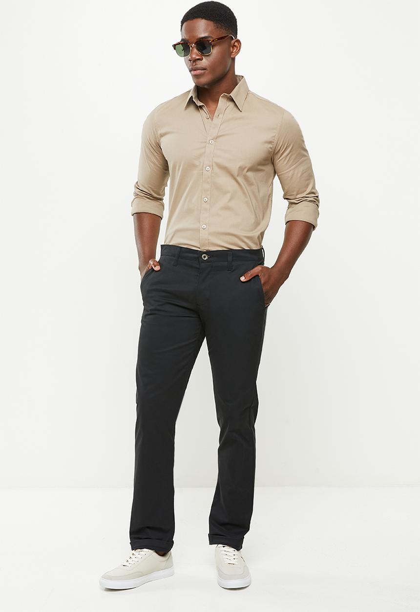 POLO - Mens milan straight leg chino - black