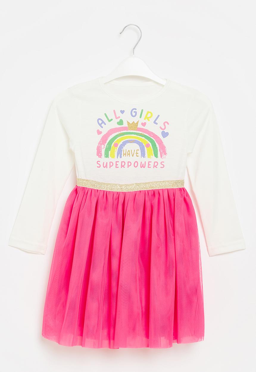 Pop Candy - Printed combo dress - pink