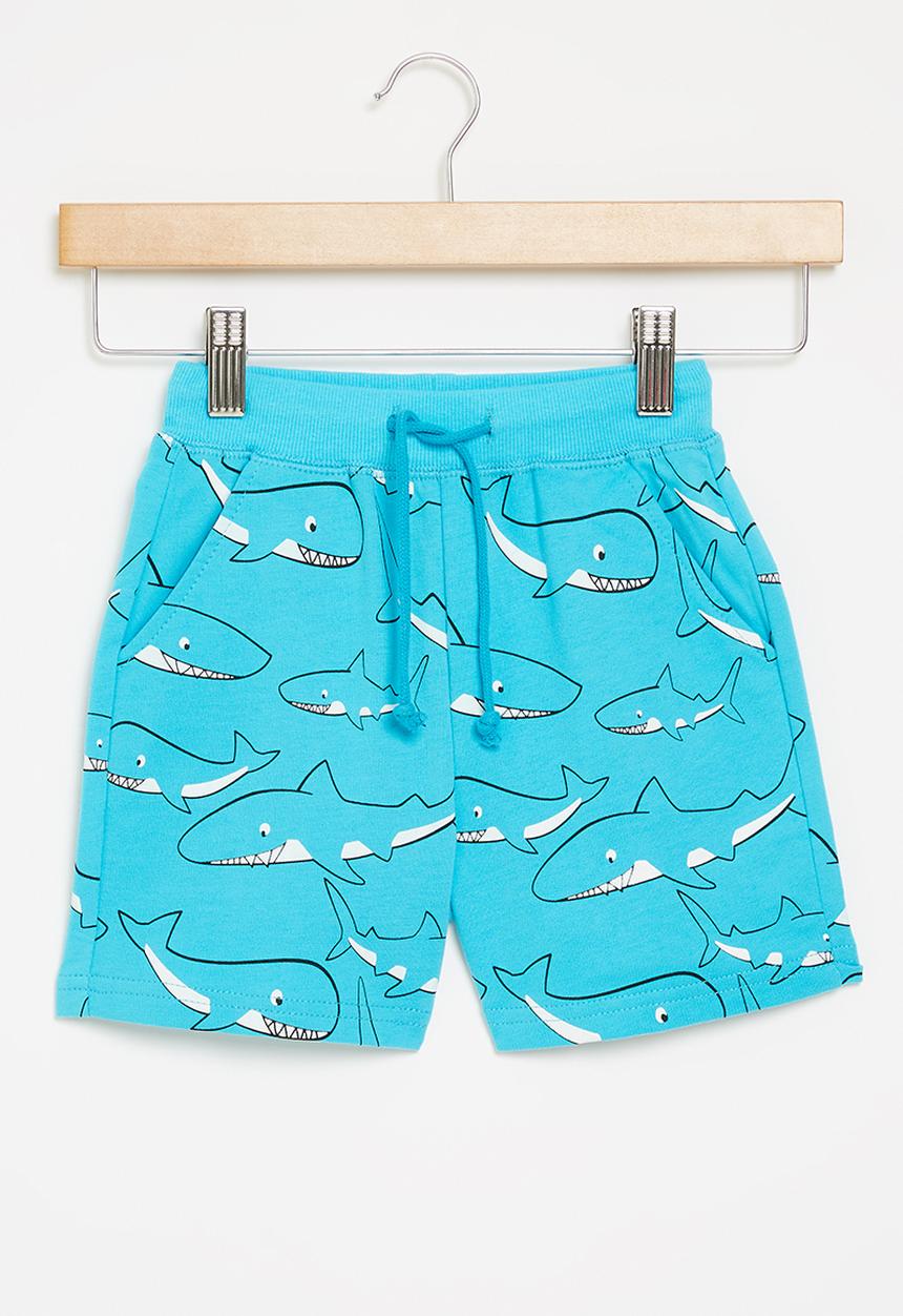 Pop Candy - Boys shark shorts - blue