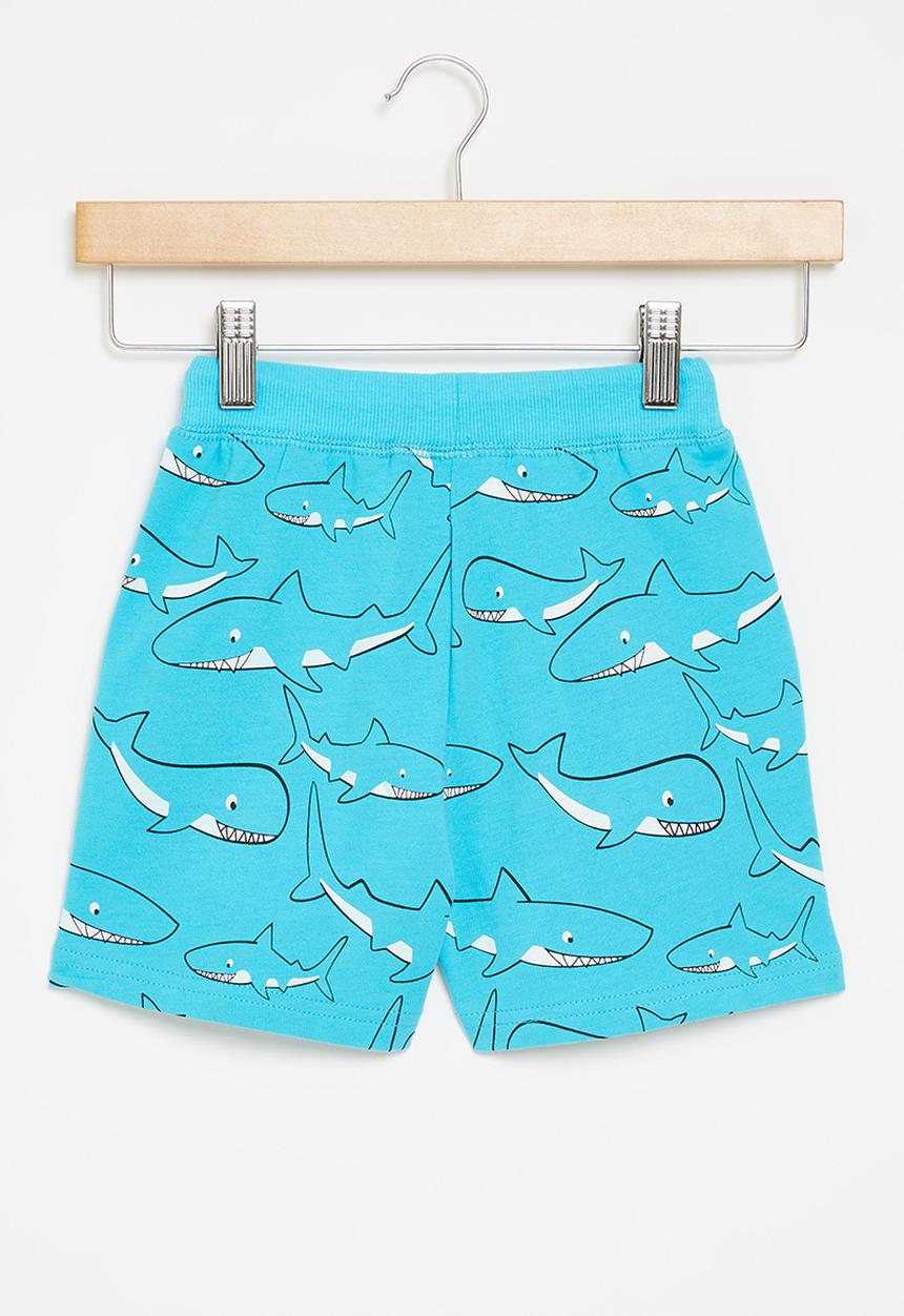 Pop Candy - Boys shark shorts - blue