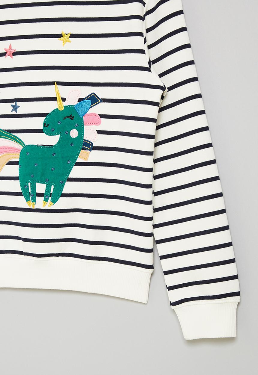 Pop Candy - Girls stripe crew sweatshirt - multi