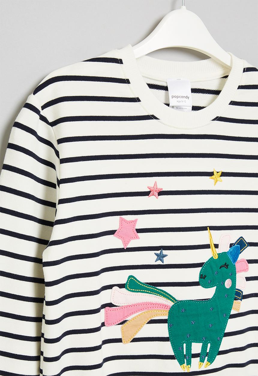 Pop Candy - Girls stripe crew sweatshirt - multi