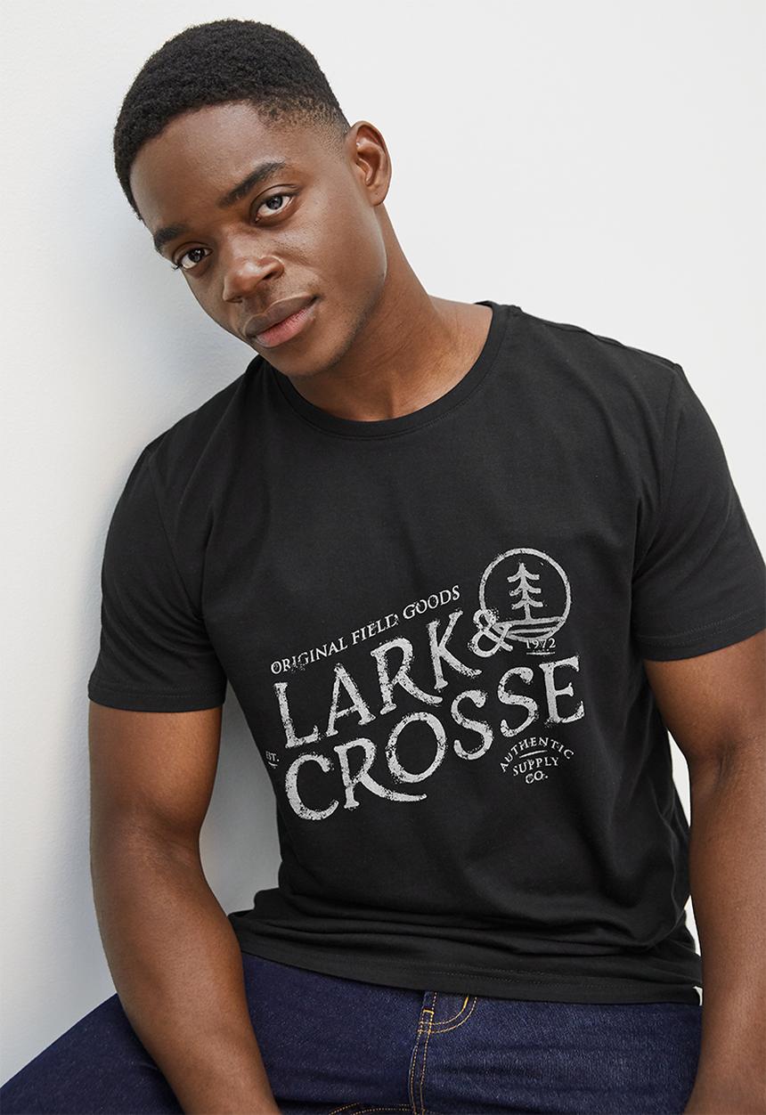 Lark & Crosse - L&c graphic crew neck tee - black