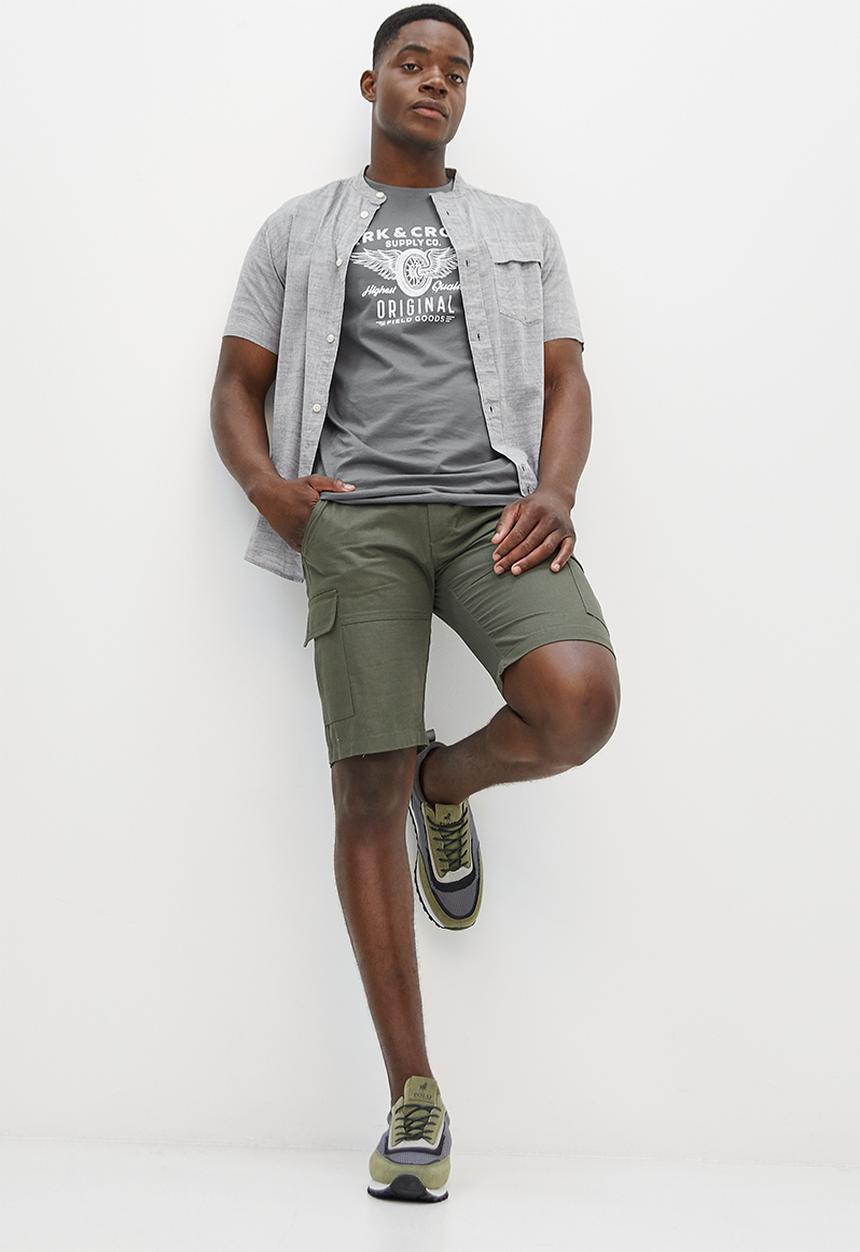 Lark & Crosse - L&c graphic crew neck tee - charcoal grey