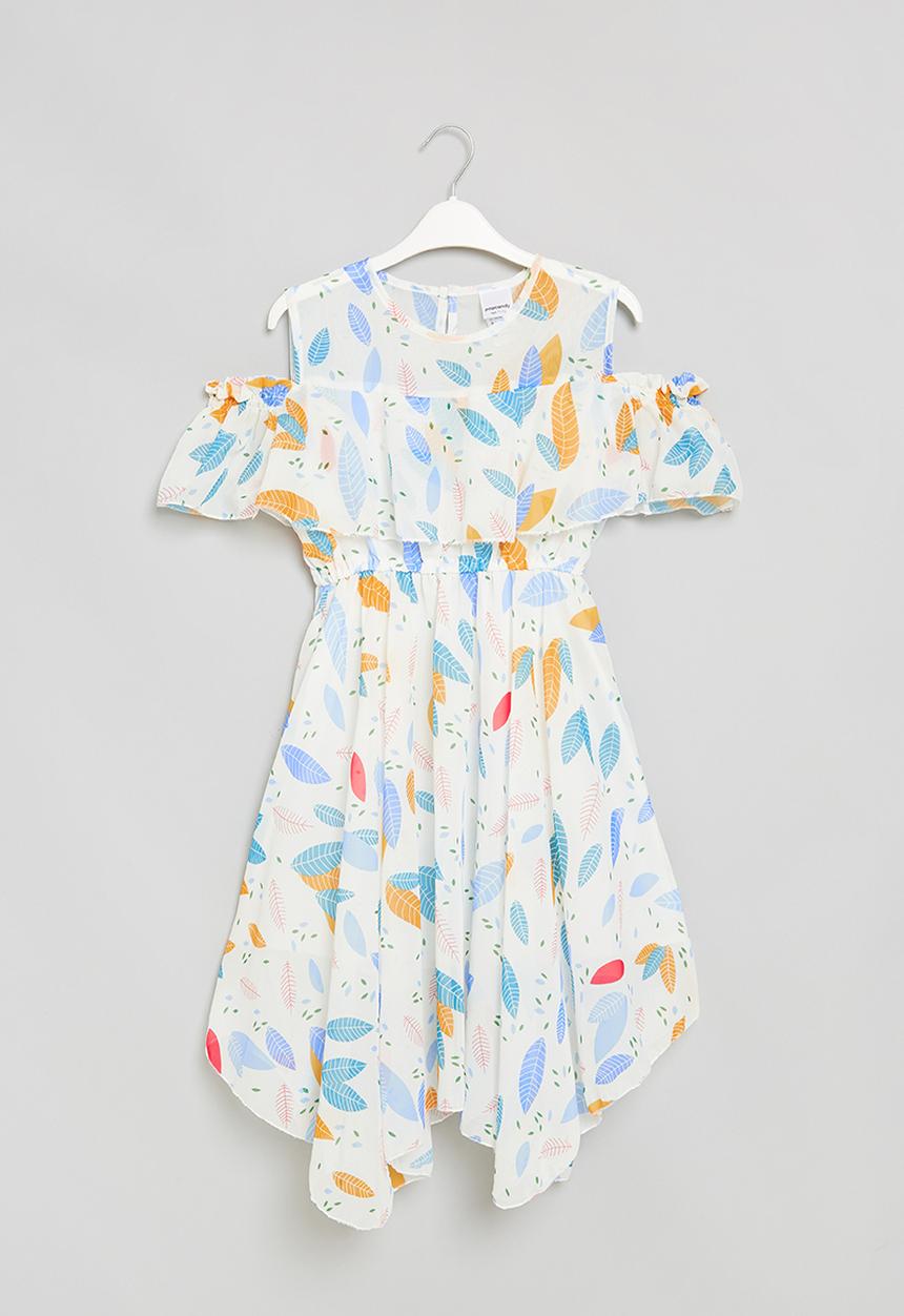 Pop Candy - Girls off the shoulder dress - multi