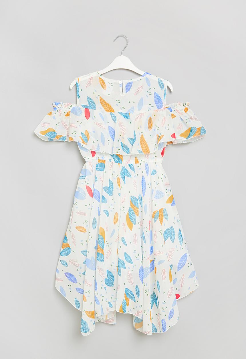Pop Candy - Girls off the shoulder dress - multi