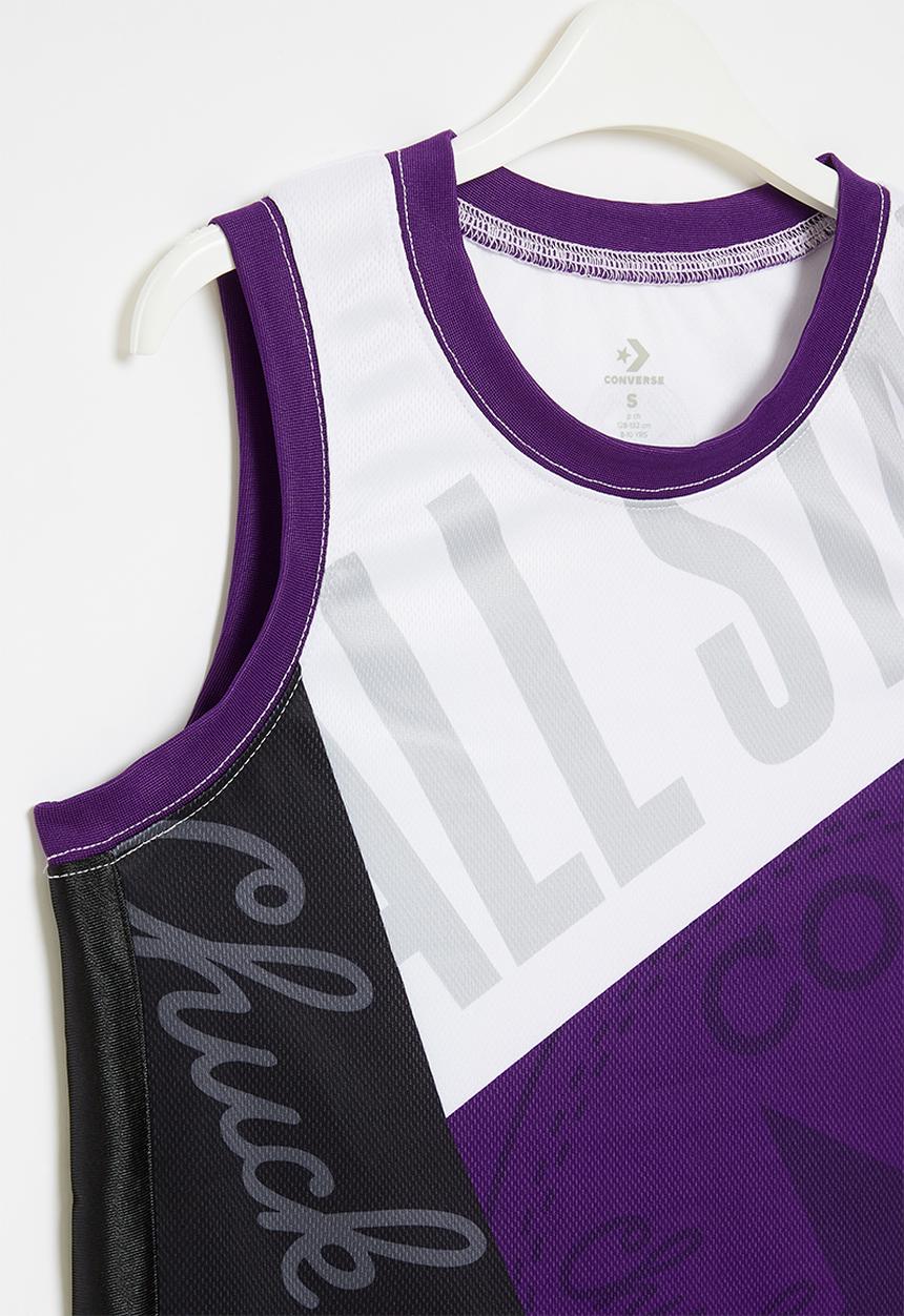 Converse - Cnvb throwback mesh jersey - white & purple